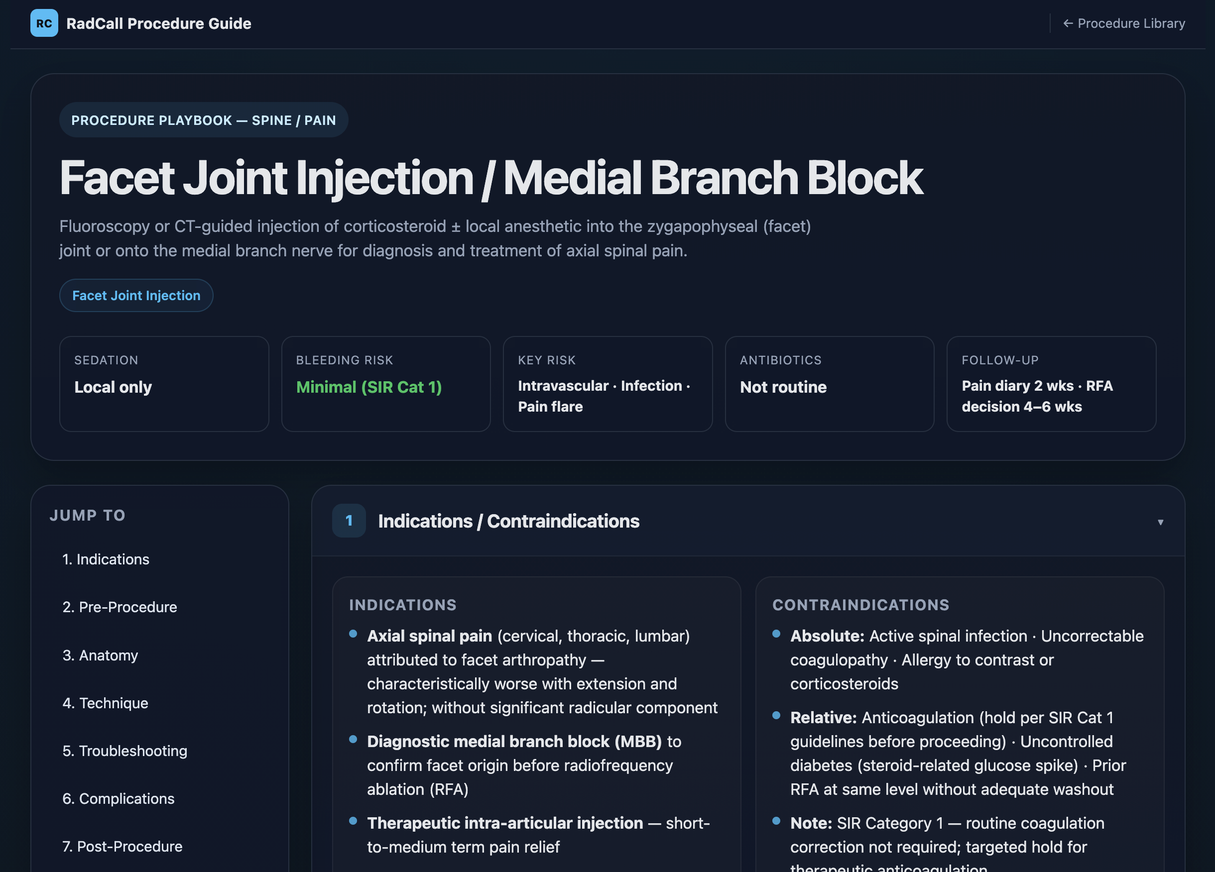RadCall IR procedure playbook